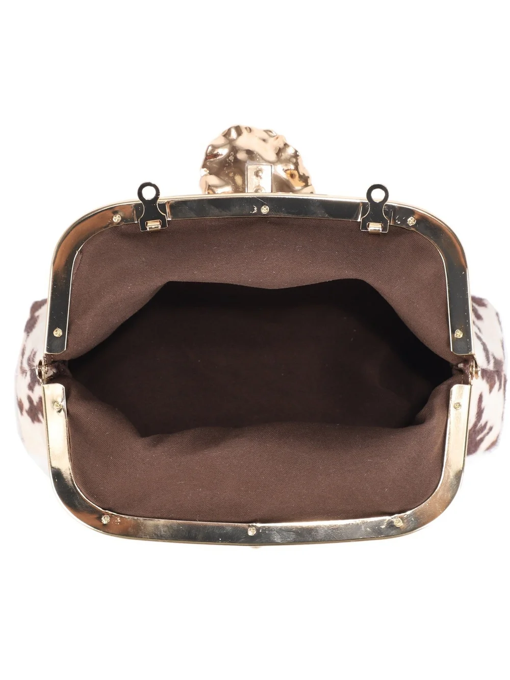 Stylish Brown Cow-Print Chain Shoulder Bag